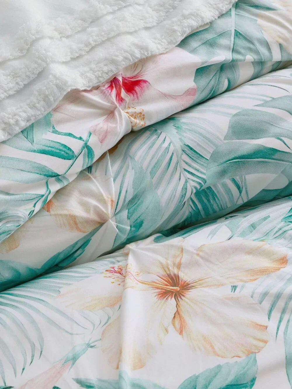 Pottery Barn Tropical Bloom Organic Duvet Cover Twin / Twin XL Size Bedding NWT